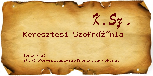 Keresztesi Szofrónia névjegykártya